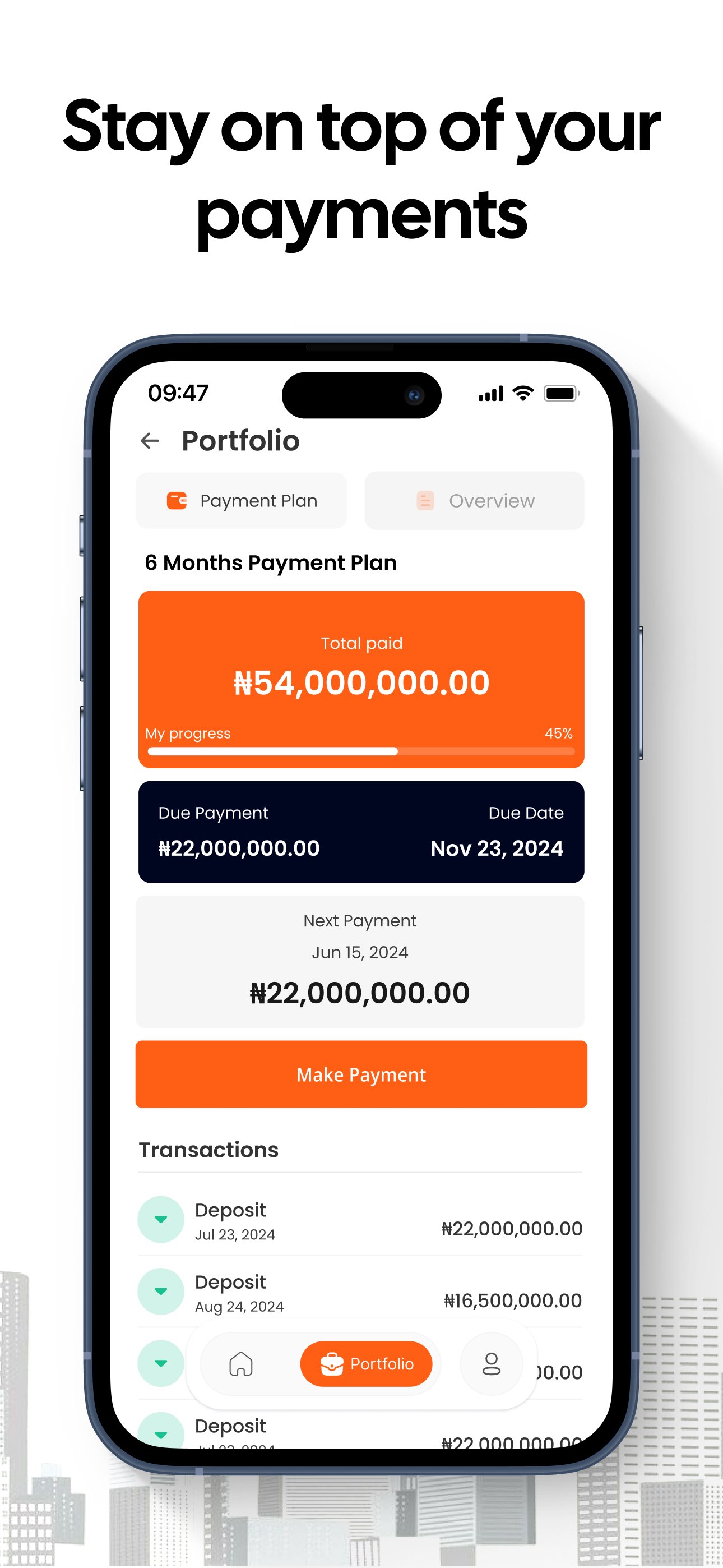 Empire Homes app settings